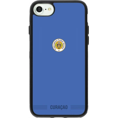 Coque iPhone 7 / 8 / SE (2020, 2022) - Silicone rigide noir Maillot de football Curaçao 2026 personnalisable