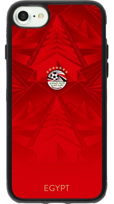 Coque iPhone 7 / 8 / SE (2020, 2022) - Silicone rigide noir Maillot de football Égypte 2026 personnalisable