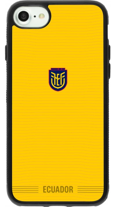Coque iPhone 7 / 8 / SE (2020, 2022) - Silicone rigide noir Maillot de football Équateur 2026 personnalisable