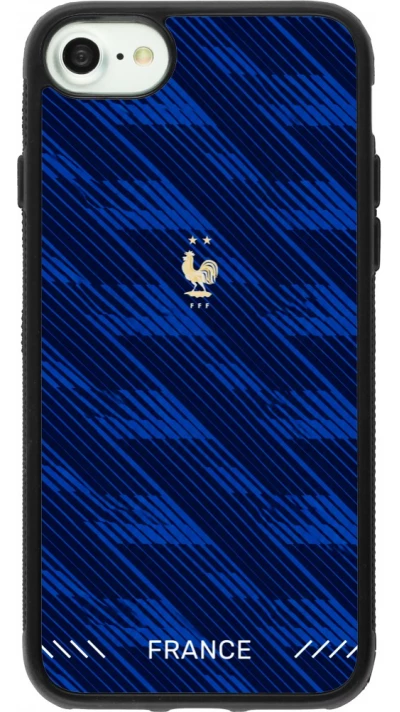 Coque iPhone 7 / 8 / SE (2020, 2022) - Silicone rigide noir Maillot de football France 2026 personnalisable