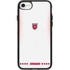 Coque iPhone 7 / 8 / SE (2020, 2022) - Silicone rigide noir Maillot de football Jordanie 2026 personnalisable