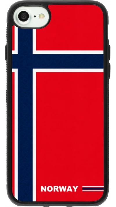 iPhone 7 / 8 / SE (2020, 2022) Case Hülle - Silikon schwarz Norwegen 2026 personalisierbares Fussballtrikot
