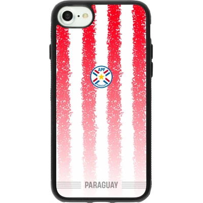 Coque iPhone 7 / 8 / SE (2020, 2022) - Silicone rigide noir Maillot de football Paraguay 2026 personnalisable