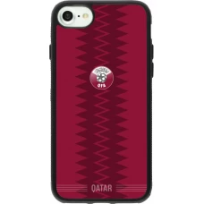 iPhone 7 / 8 / SE (2020, 2022) Case Hülle - Silikon schwarz Qatar 2026 personalisierbares Fussballtrikot