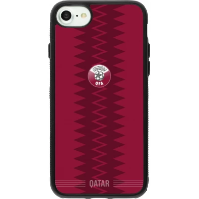 iPhone 7 / 8 / SE (2020, 2022) Case Hülle - Silikon schwarz Qatar 2026 personalisierbares Fussballtrikot