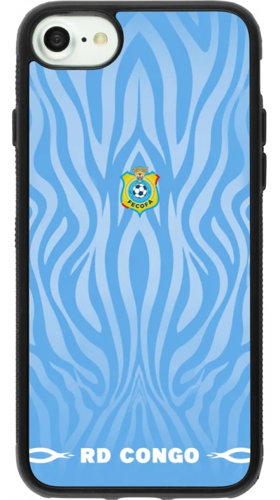 Coque iPhone 7 / 8 / SE (2020, 2022) - Silicone rigide noir Maillot de football RD Congo 2026 personnalisable
