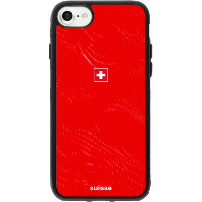 iPhone 7 / 8 / SE (2020, 2022) Case Hülle - Silikon schwarz Schweiz 2026 personalisierbares Fussballtrikot