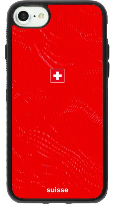 iPhone 7 / 8 / SE (2020, 2022) Case Hülle - Silikon schwarz Schweiz 2026 personalisierbares Fussballtrikot
