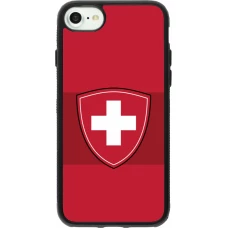 Coque iPhone 7 / 8 / SE (2020, 2022) - Silicone rigide noir Hockey World Championship Ecusson Suisse
