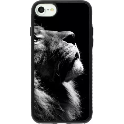 Coque iPhone 7 / 8 / SE (2020, 2022) - Silicone rigide noir Lion looking up