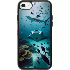 iPhone 7 / 8 / SE (2020, 2022) Case Hülle - Silikon schwarz Manta Lagune Reinigung