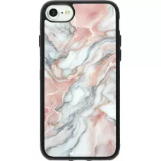 iPhone 7 / 8 / SE (2020, 2022) Case Hülle - Silikon schwarz Rosa Leuchtender Marmor