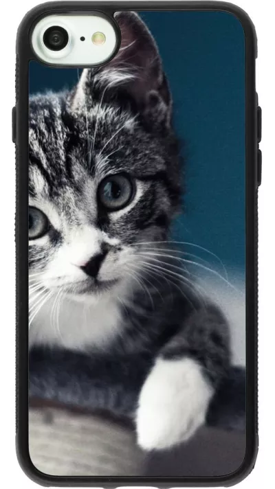Coque iPhone 7 / 8 / SE (2020, 2022) - Silicone rigide noir Meow 23