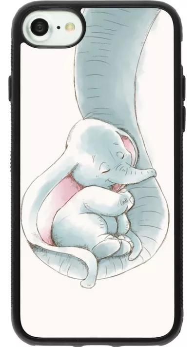 Coque iPhone 7 / 8 / SE (2020, 2022) - Silicone rigide noir Mom 1903