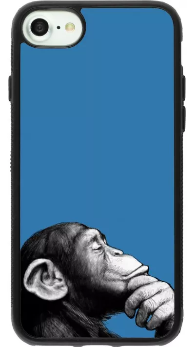 Coque iPhone 7 / 8 / SE (2020, 2022) - Silicone rigide noir Monkey Pop Art