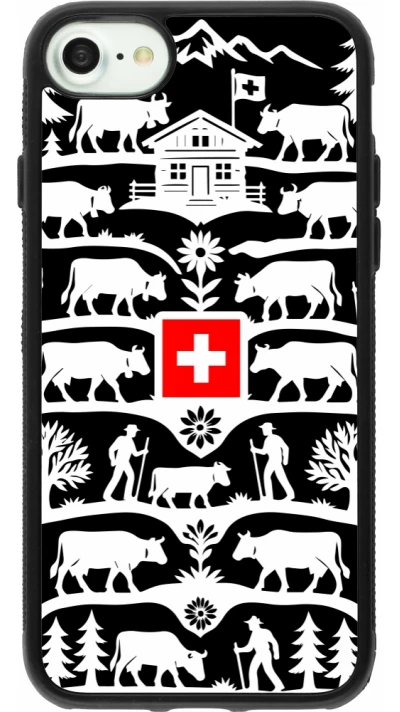 iPhone 7 / 8 / SE (2020, 2022) Case Hülle - Silikon schwarz Poya Schweiz 3 schwarz