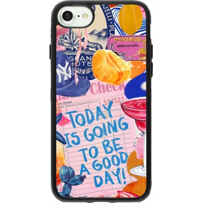 Coque iPhone 7 / 8 / SE (2020, 2022) - Silicone rigide noir Preppy Today is Going to be a good day