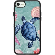 Coque iPhone 7 / 8 / SE (2020, 2022) - Silicone rigide noir Preppy Turtle