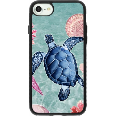 Coque iPhone 7 / 8 / SE (2020, 2022) - Silicone rigide noir Preppy Turtle