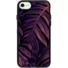 Coque iPhone 7 / 8 / SE (2020, 2022) - Silicone rigide noir Purple Light Leaves