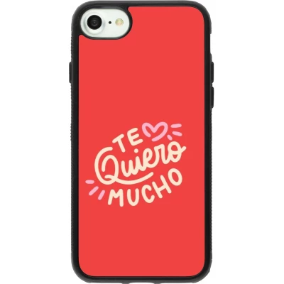 Coque iPhone 7 / 8 / SE (2020, 2022) - Silicone rigide noir Saint Valentines Day 26 Te quiero mucho