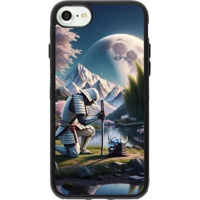 iPhone 7 / 8 / SE (2020, 2022) Case Hülle - Silikon schwarz Samurai Katana Mond