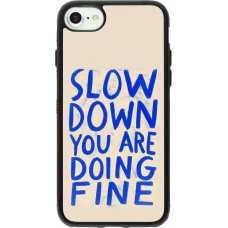 Coque iPhone 7 / 8 / SE (2020, 2022) - Silicone rigide noir Slow down 2026