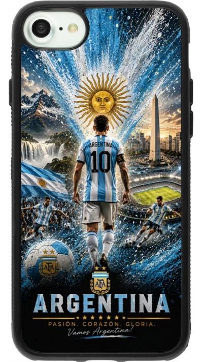 iPhone 7 / 8 / SE (2020, 2022) Case Hülle - Silikon schwarz Fussball Argentinien splash 2026