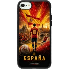 Coque iPhone 7 / 8 / SE (2020, 2022) - Silicone rigide noir Football Espagne splash 2026