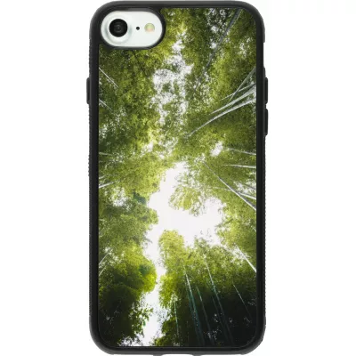 Coque iPhone 7 / 8 / SE (2020, 2022) - Silicone rigide noir Spring 23 forest blue sky