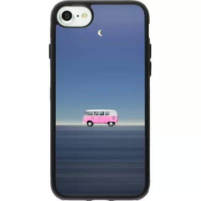 Coque iPhone 7 / 8 / SE (2020, 2022) - Silicone rigide noir Spring 23 pink bus
