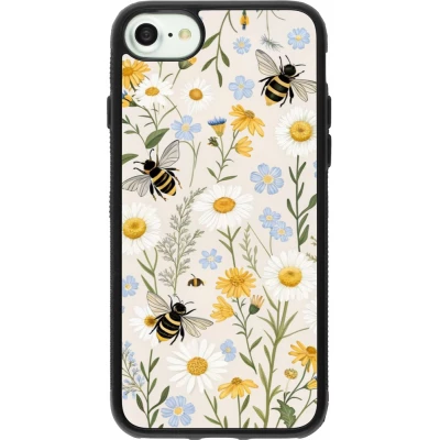 Coque iPhone 7 / 8 / SE (2020, 2022) - Silicone rigide noir Pattern bees Spring 2026