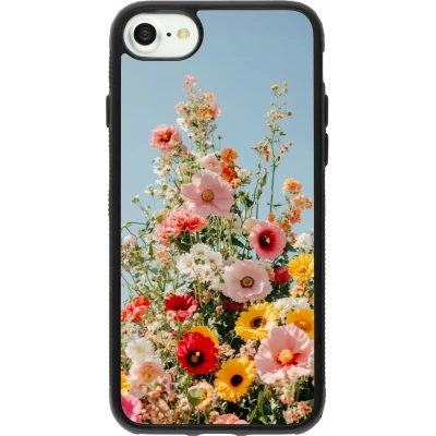 Coque iPhone 7 / 8 / SE (2020, 2022) - Silicone rigide noir Spring flowers Spring 2026