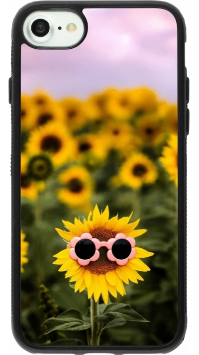 iPhone 7 / 8 / SE (2020, 2022) Case Hülle - Silikon schwarz Sunflower with glasses Spring 2026