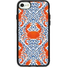 Coque iPhone 7 / 8 / SE (2020, 2022) - Silicone rigide noir Crabs and pearls Summer 2026