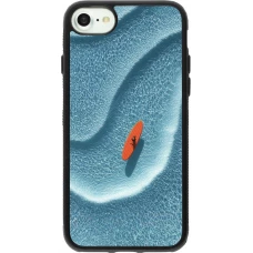 Coque iPhone 7 / 8 / SE (2020, 2022) - Silicone rigide noir Orange surf Summer 2026