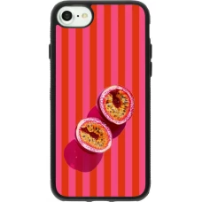 Coque iPhone 7 / 8 / SE (2020, 2022) - Silicone rigide noir Passion fruit Summer 2026