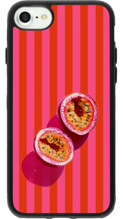 Coque iPhone 7 / 8 / SE (2020, 2022) - Silicone rigide noir Passion fruit Summer 2026