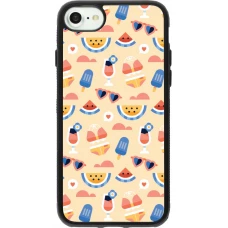Coque iPhone 7 / 8 / SE (2020, 2022) - Silicone rigide noir Pattern Summer 2026