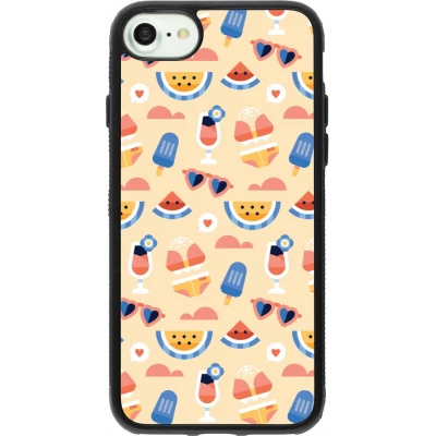 Coque iPhone 7 / 8 / SE (2020, 2022) - Silicone rigide noir Pattern Summer 2026