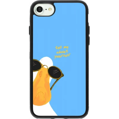 Coque iPhone 7 / 8 / SE (2020, 2022) - Silicone rigide noir Tell me about yourself Summer 2026