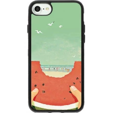 Coque iPhone 7 / 8 / SE (2020, 2022) - Silicone rigide noir Views through a watermelon Summer 2026