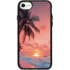 Coque iPhone 7 / 8 / SE (2020, 2022) - Silicone rigide noir Watch more sunsets Summer 2026