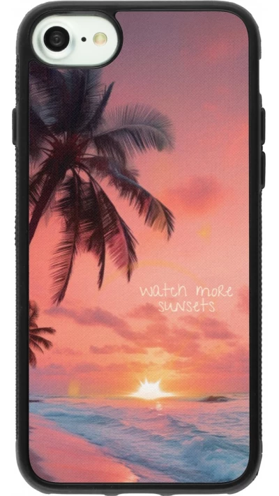 Coque iPhone 7 / 8 / SE (2020, 2022) - Silicone rigide noir Watch more sunsets Summer 2026