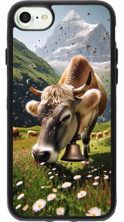 iPhone 7 / 8 / SE (2020, 2022) Case Hülle - Silikon schwarz Kuh Berg Wallis