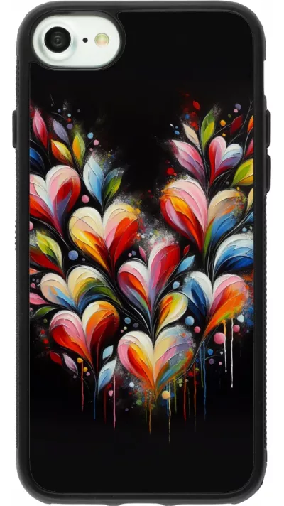 iPhone 7 / 8 / SE (2020, 2022) Case Hülle - Silikon schwarz Valentin 2024 Schwarzes Herz Abstrakt