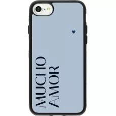 iPhone 7 / 8 / SE (2020, 2022) Case Hülle - Silikon schwarz Valentine 2024 mucho amor azul
