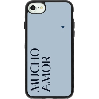 iPhone 7 / 8 / SE (2020, 2022) Case Hülle - Silikon schwarz Valentine 2024 mucho amor azul