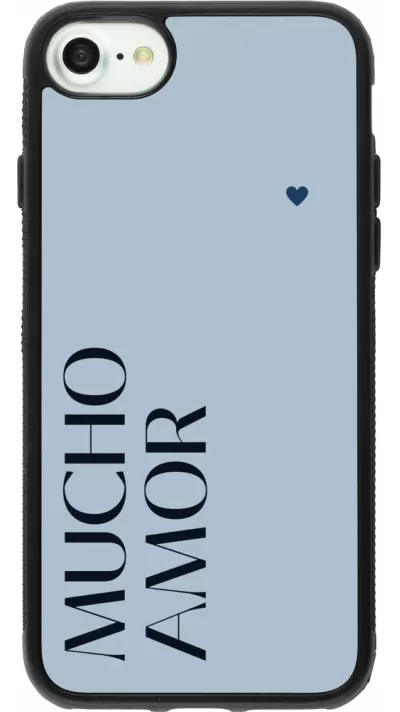 iPhone 7 / 8 / SE (2020, 2022) Case Hülle - Silikon schwarz Valentine 2024 mucho amor azul