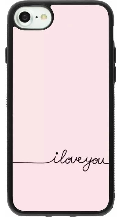 iPhone 7 / 8 / SE (2020, 2022) Case Hülle - Silikon schwarz Valentine 2023 i love you writing